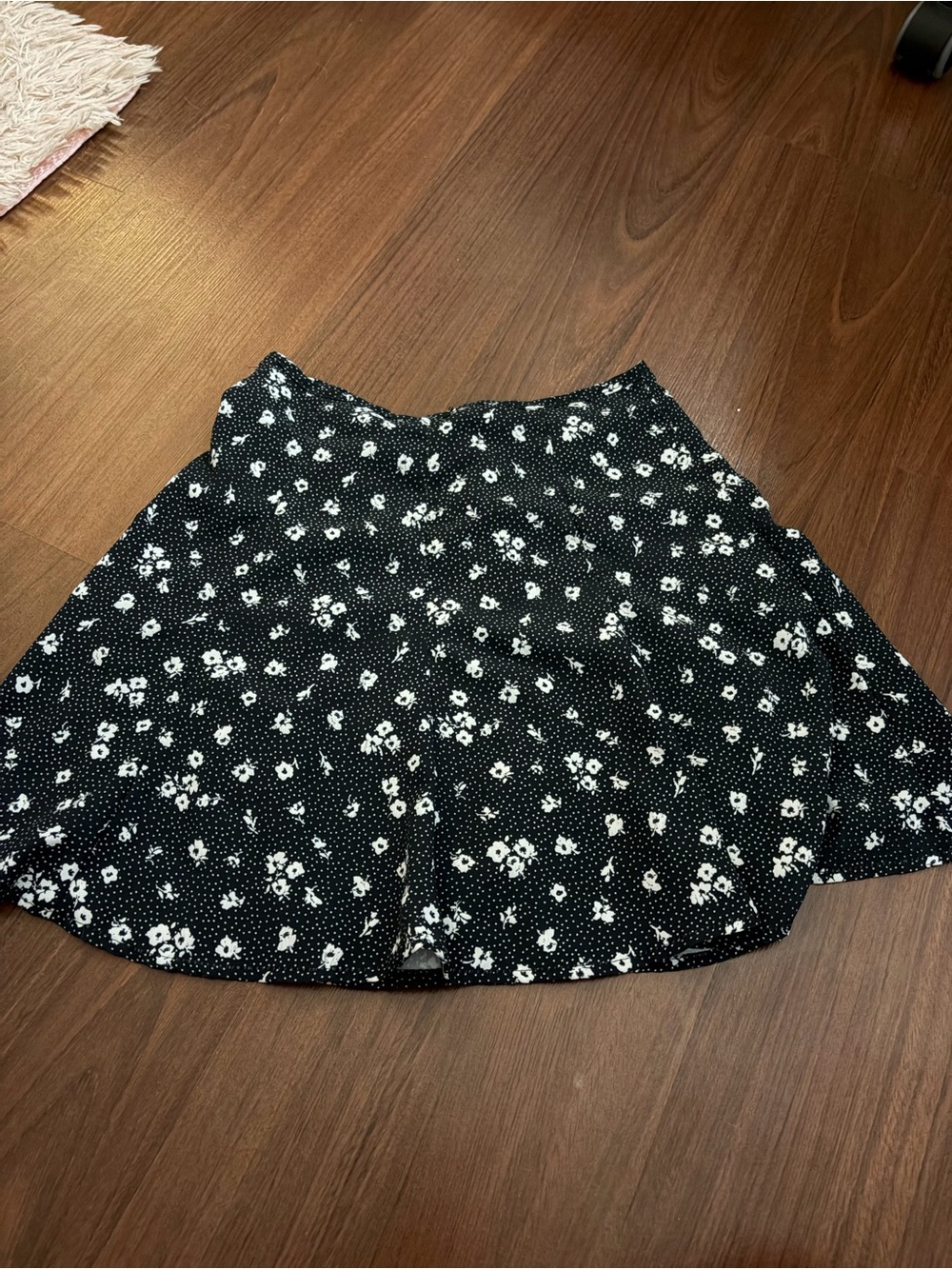 Black floral skirt